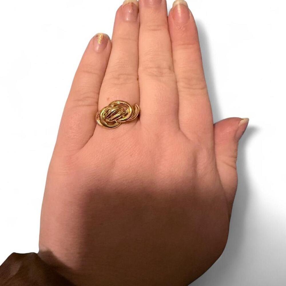 Rachel Zoe Gold Tone Knot Statement Ring Size 7 Lightly Used